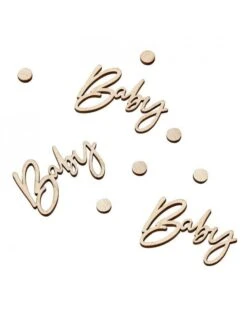 18 Confettis En Bois Baby Shower