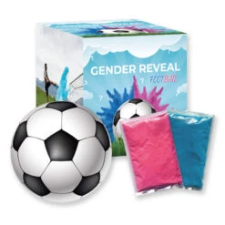 Ballon De Foot Gender Reveal Avec Poudre Bleu Et Rose Pour Révélation
