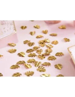 Confettis Dorés Feuilles Tropicales